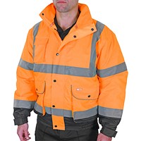 Beeswift Two Tone Constructor Bomber Jacket, Orange & Navy Blue, Large