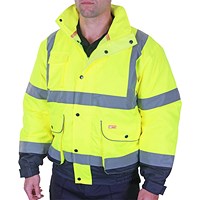 Beeswift Two Tone Constructor Bomber Jacket, Saturn Yellow & Navy Blue, 3XL