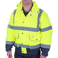 Beeswift Two Tone Constructor Bomber Jacket, Saturn Yellow & Navy Blue, Medium