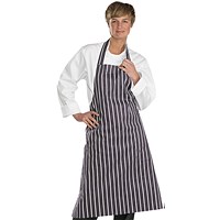 Beeswift Chefs Butchers Bib Apron, Navy and White, 34" x 40"