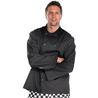 Beeswift Chefs Jacket, Long Sleeve, Black, XL