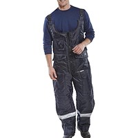 Beeswift Coldstar Freezer Bib Trousers, Navy Blue, 2XL