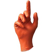 Amber Nitrile Gloves Orange Large Pack of 100