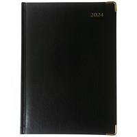 Collins Manager Appointment Diary, Day Per Page, Black, 2024