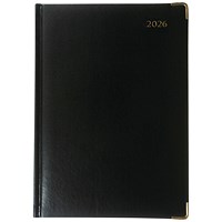 Collins Manager Appointment Diary, Day Per Page, Black, 2026