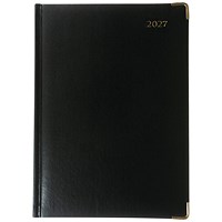 Collins Manager Diary Day Per Page Appointment Black 2027