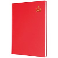 Collins A5 Desk Diary, Week To View, Red, 2026