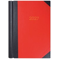 Collins A4 Desk Diary 2 Pages Per Day Black/Red 2027