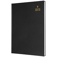 Collins A4 Academic Diary, Day Per Page, Black, 2023-2024