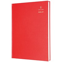 Collins Academic Diary Day Per Page A4 Red 2026-2027