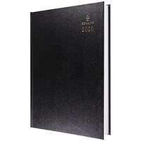 Collins A4 Desk Diary, 2 Pages Per Day, Black, 2026