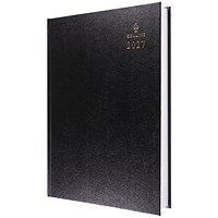 Collins A4 Desk Diary 2 Pages Per Day Black 2027