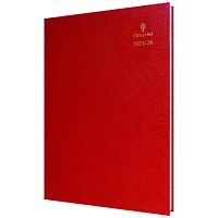 Collins A5 Academic Diary, Day Per Page, Red, 2025-2026