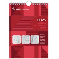 Collins Weekly Notebook 2025 Diary, A5 Collins Weekly Notebook 2025 Diary, A5