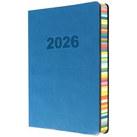 Collins Edge Rainbow A5 Diary, Day Per Page, Blue, 2026