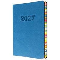 Collins Edge Rainbow Diary Week To View A5 Blue 2027