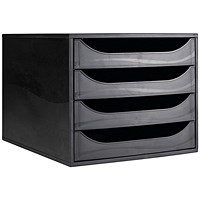 Contour Ergonomics 4 Drawer Set, Black