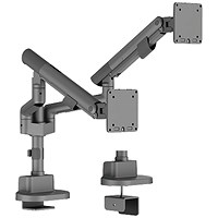 Contour Ergonomics Dual Pole-Mounted Monitor Arm Space Grey