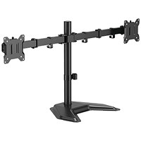 Contour Ergonomics Economy Freestanding Dual Desk Mounted Monitor Arm Black