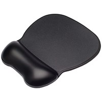 Contour Ergonomics Soft Skin Gel Mouse Mat, With Wrist Rest, Black