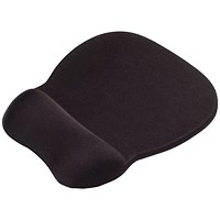 Contour Ergonomics Memory Foam Mouse Mat, With Wrist Rest, Black