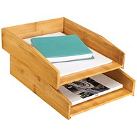 CEP Silva Bamboo Letter Tray Woodgrain (Pack of 2)