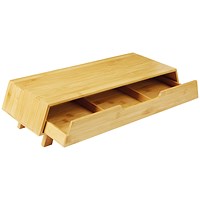 CEP Monitor Riser/Laptop Stand with Drawer Bamboo