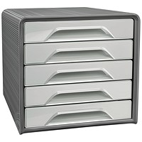 Smoove by CEP Recycled 5 Drawer Desktop Module Grey