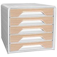 CEP Silva Smoove 5 Drawer Set, White & Beech