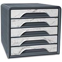 CEP Mineral Marble Smooth 5 Drawer Set, Grey