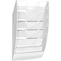 CEP Wall File, 5 Compartment, White/Crystal