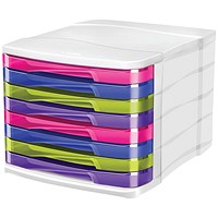 CEP Pro Happy 8 Drawer Set, White & Assorted Coloured Drawers
