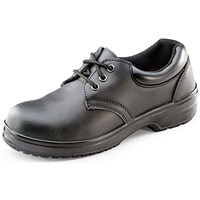 Beeswift Ladies Tie Shoes, Black, 6.5