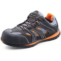 Beeswift Action Non Metallic Trainers, Black & Orange, 6.5