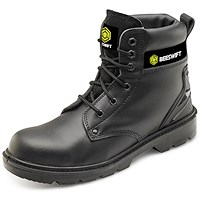 Beeswift Smooth Leather 6 inch Boots, Black, 11