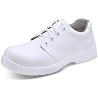 Beeswift Micro-Fibre Tie S2 Shoes, White, 4 Beeswift Micro-Fibre Tie S2 Shoes, White, 4