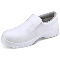 Beeswift Micro-Fibre Slip On S2 Shoes, White, 12 Beeswift Micro-Fibre Slip On S2 Shoes, White, 12