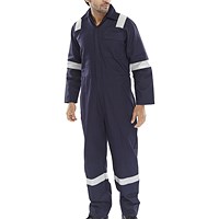 Beeswift Fire Retardant Nordic Design Boilersuit, Navy Blue, 48 Beeswift Fire Retardant Nordic Design Boilersuit, Navy Blue, 48