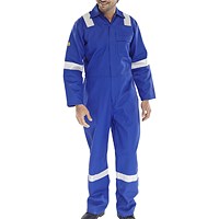 Beeswift Fire Retardant Nordic Design Boilersuit, Royal Blue, 48