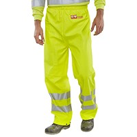 Beeswift Fire Retardant Anti-Static Trousers, Saturn Yellow, 4XL Beeswift Fire Retardant Anti-Static Trousers, Saturn Yellow, 4XL