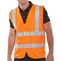 Beeswift Fire Retardant Hi-Vis Waistcoat, Orange, 3XL Beeswift Fire Retardant Hi-Vis Waistcoat, Orange, 3XL