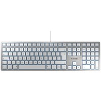 Cherry KC 6000 Slim for Apple Mac Keyboard, Wired, Silver and White