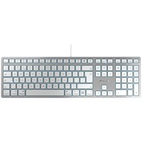 Cherry KC 6000C Slim Keyboard for Mac, Wired, Silver/White