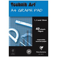 Clairefontaine Technik Art 1/5/10mm Graph Pad 40 Leaf XPG1