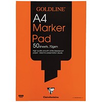 Goldline Marker Pad, A4, Bleedproof, 70gsm, 50 Sheets