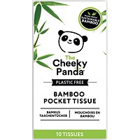 Cheeky Panda Plastic Free Pocket Tissues, 4 packs of 10 Sheets