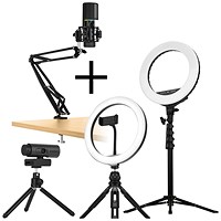 Streamplify Pro Bundle Including Mic Arm Webcam Light 10/14 Ring Light BU-001-SM