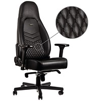 Noblechairs ICON Gaming Chair, Real Leather, Black