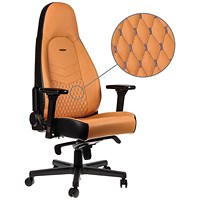 Noblechairs ICON Gaming Chair, Real Leather, Beige & Black