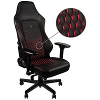 Noblechairs Hero Gaming Chair, Real Leather, Black & Red